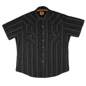 ELY CATTLEMAN Vintage Western Plaid,Casual ,Snap Shirt Men Size XL